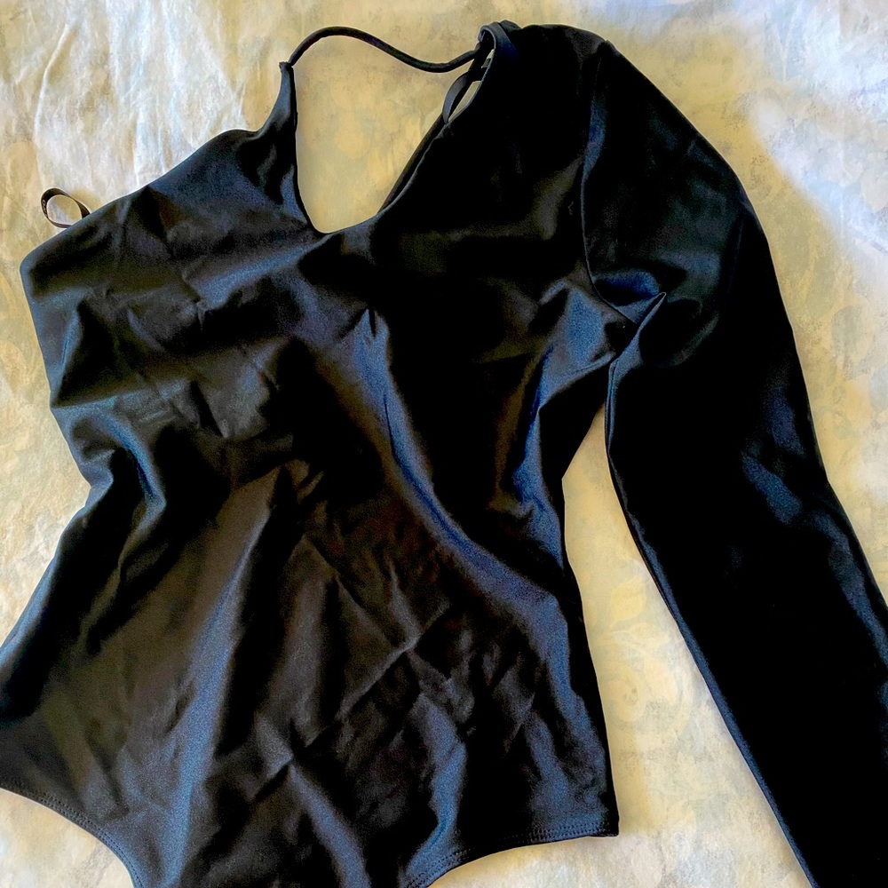 One arm bodysuit.